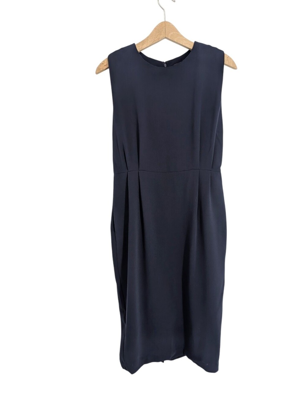 Blaque Label Sleeveless Sheath Dress Midi Crew-Neck Navy Blue Size Large